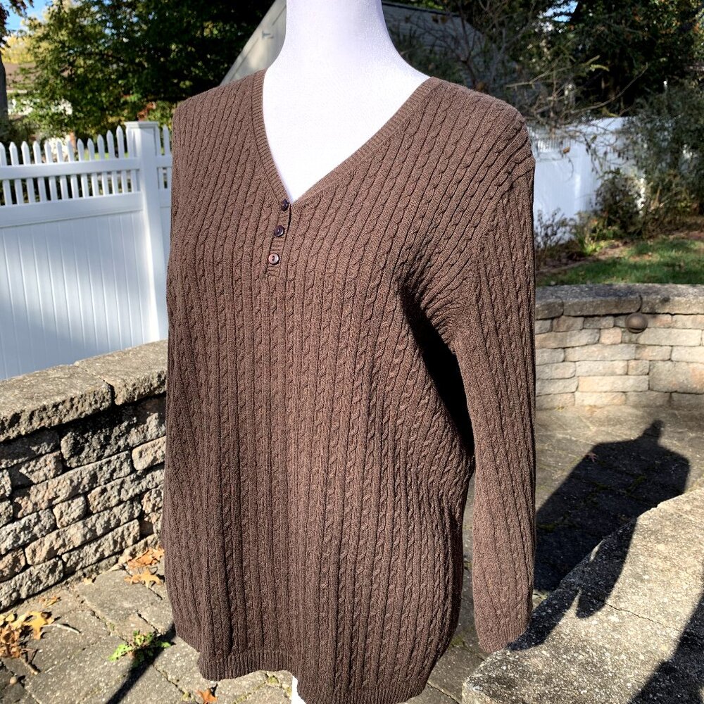 Croft & Barrow Cotton Cable Knit Sweater
